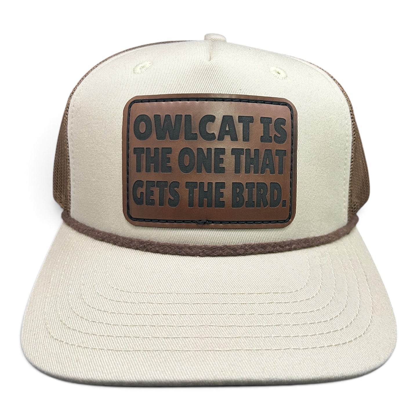 OwlCat Gets The Bird Goat Rope Hat