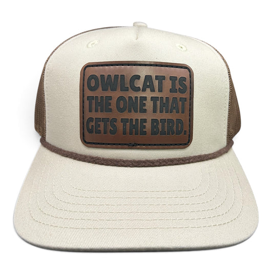 OwlCat Gets The Bird Goat Rope Hat
