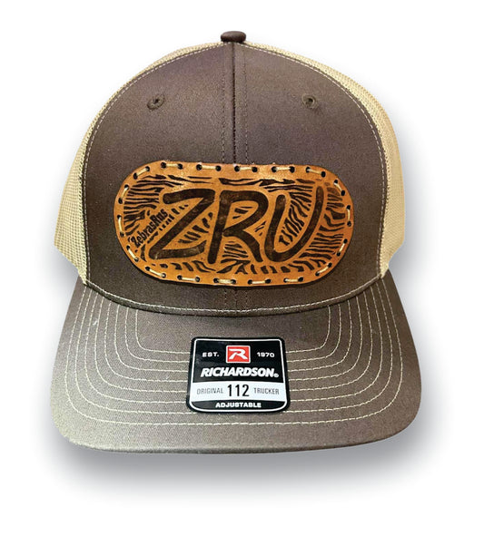 ZebrasRus Hand-Sewn Leather Patch trucker hat